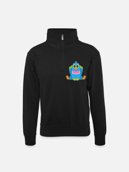 Parrot Baby Bib - Unisex sweater with zip collar - black