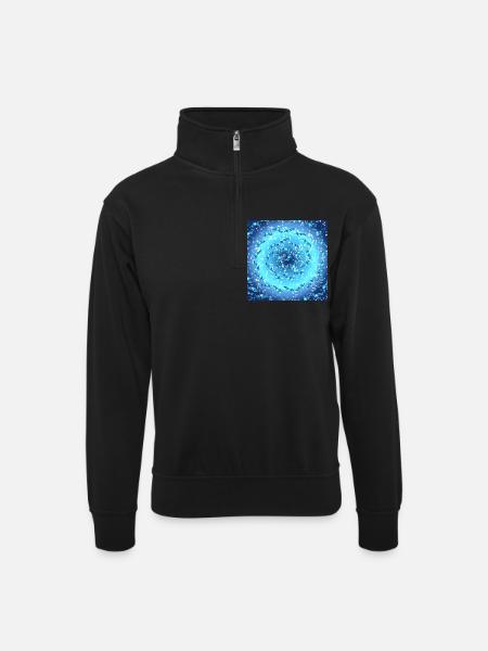 Sea Galaxy - Unisex sweater with zip collar - black