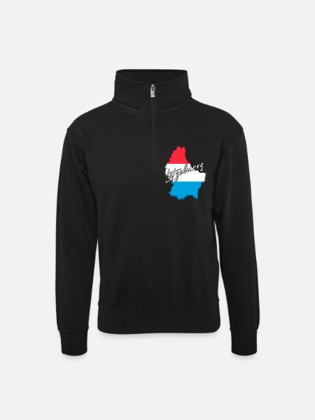 Luxembourg Pride, Luxembourg flag - Unisex sweater with zip collar - black