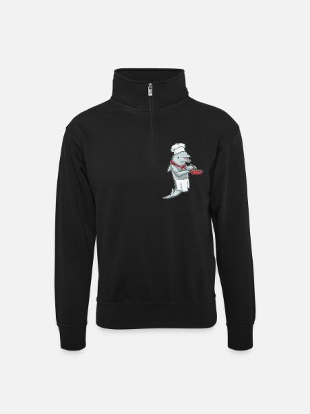Cuisson à la poêle Dolphin - Sweat col montant zippé unisexe - noir