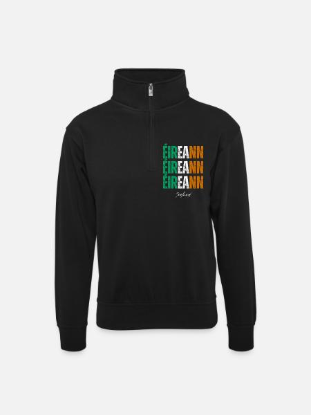 Drapeau de l’Irlande, Irish Pride - Sweat col montant zippé unisexe - noir