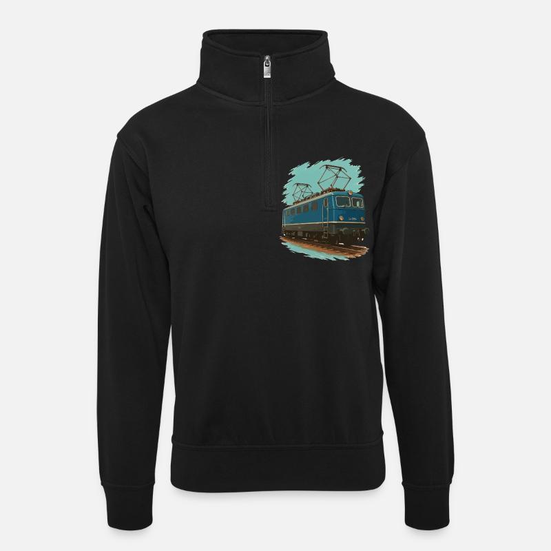 Électricité sur acier – E-Lok Power - Sweat col montant zippé unisexe - noir