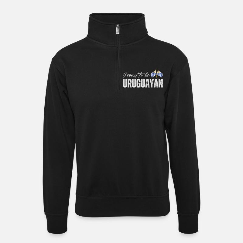Fière Uruguayenne, j’adore l’Uruguay - Sweat col montant zippé unisexe - noir