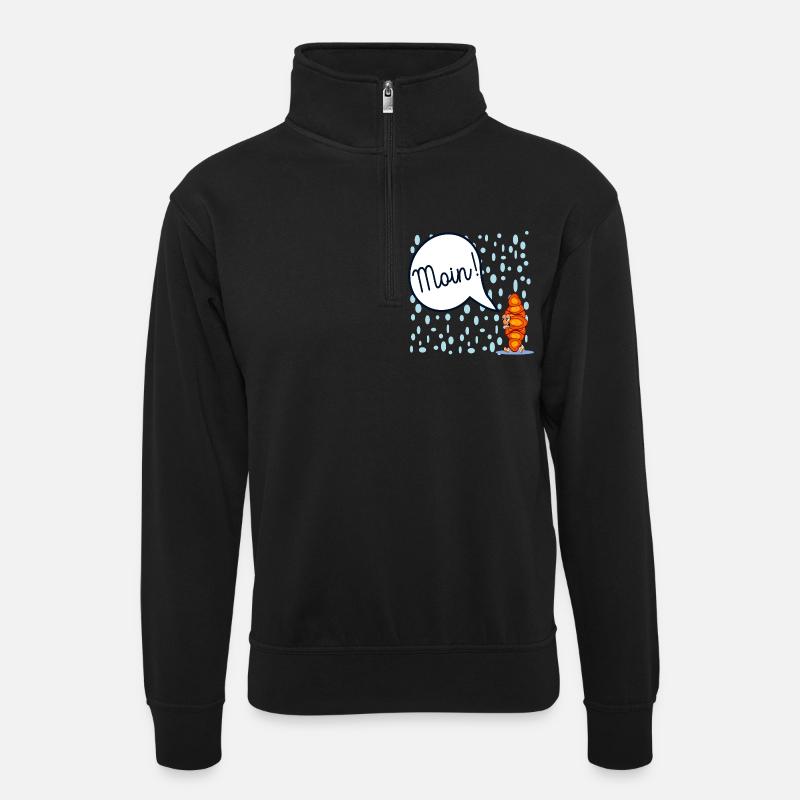 HAMBURG MOIN FRANZBRÖTCHEN - Unisex Pullover mit Zip-Kragen - Schwarz