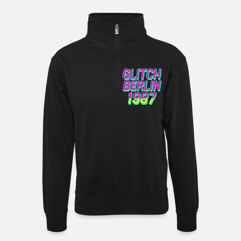 Glitch, Berlin 1987 - Sweat col montant zippé unisexe - noir