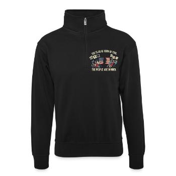 The People are Divided - Unisex sweater with zip collar - black - Front