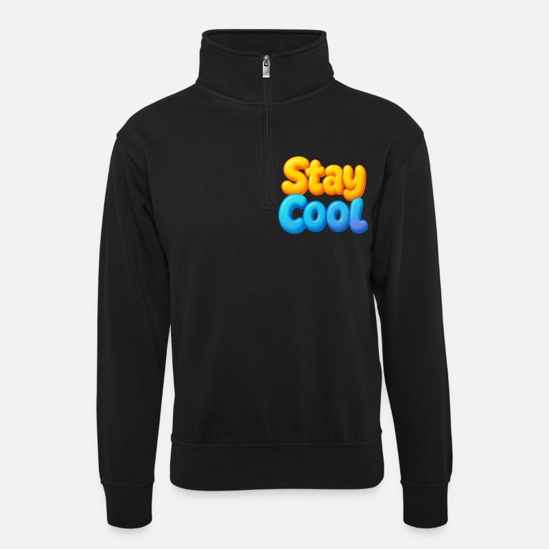 Bunte Wolken Spruch Design - Unisex Pullover mit Zip-Kragen - Schwarz