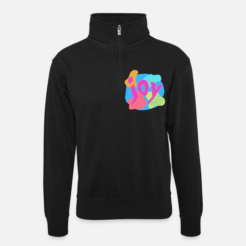 Vibrant Joy expression in pop art style - Unisex sweater with zip collar - black