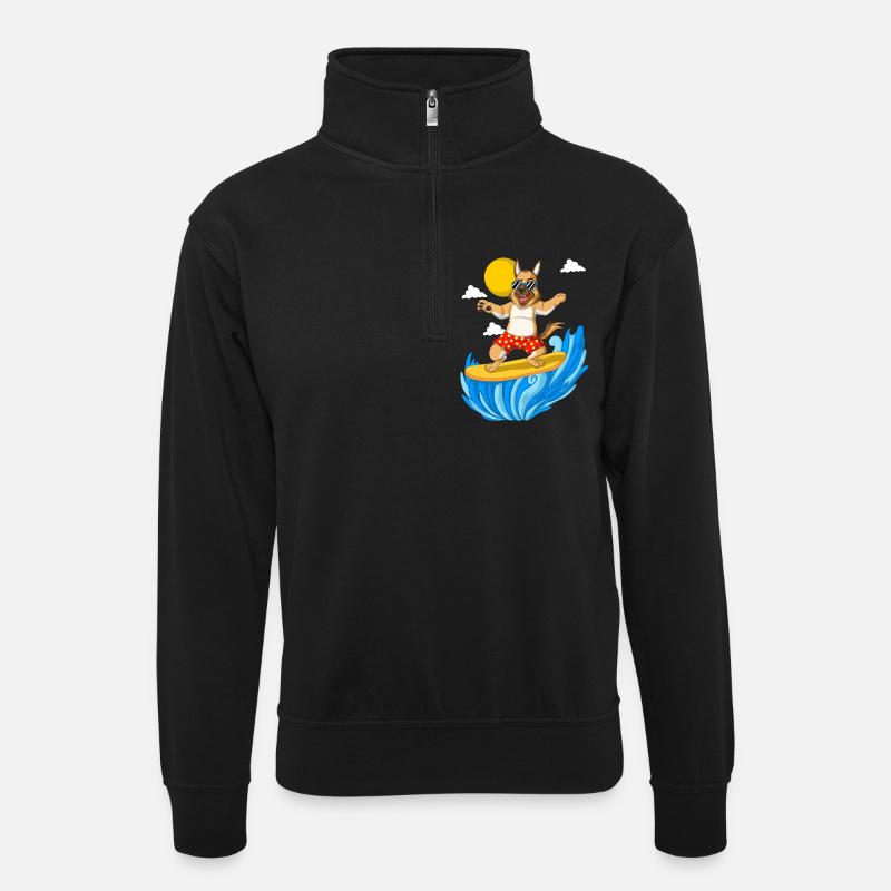 Surf berger allemand - Sweat col montant zippé unisexe - noir
