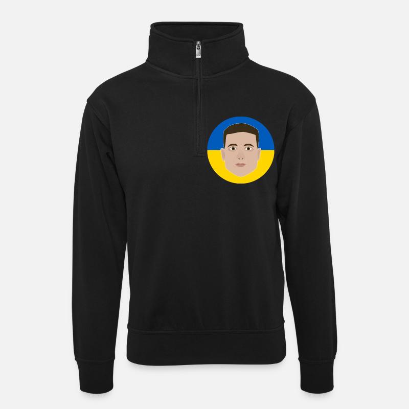 Selenskyj - Unisex Pullover mit Zip-Kragen - Schwarz