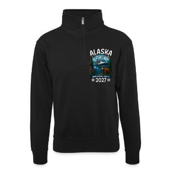 Alaska Kreuzfahrt 2027 - Unisex Pullover mit Zip-Kragen - Schwarz - Vorne
