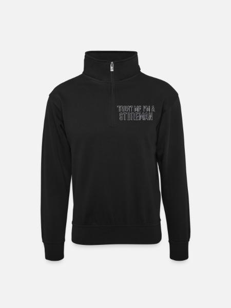 Storeman Trust Me - Unisex sweater with zip collar - black