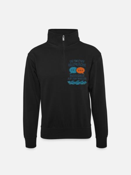 Conversations sur l’eau - Sweat col montant zippé unisexe - noir