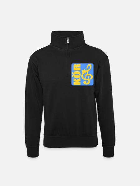 ANTRIEBSKATZE - Unisex Pullover mit Zip-Kragen - Schwarz