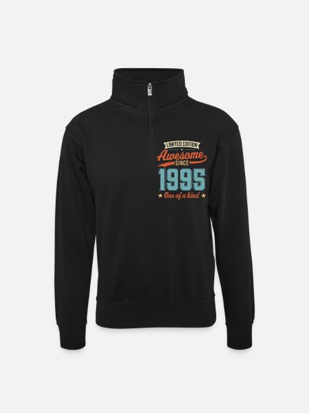 Awesome Since 1995 - Unisex sweater with zip collar - black