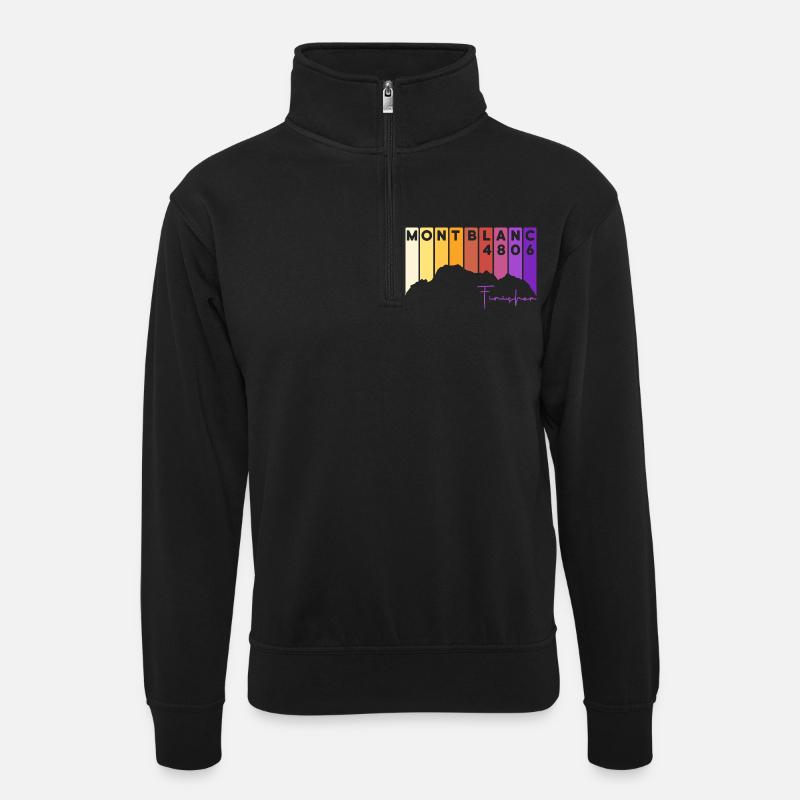 Mont Blanc Finisher Alpiniste Chamonix Montblanc - Sweat col montant zippé unisexe - noir
