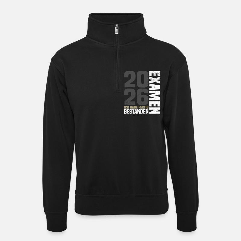 Examen réussi 2026 - J’ai terminé - Sweat col montant zippé unisexe - noir