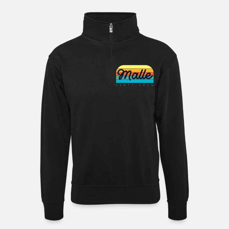 Malle Party Crew  - Unisex Pullover mit Zip-Kragen - Schwarz