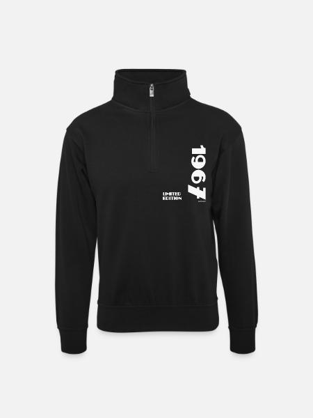 Limited_Edition_1967 - Unisex Pullover mit Zip-Kragen - Schwarz
