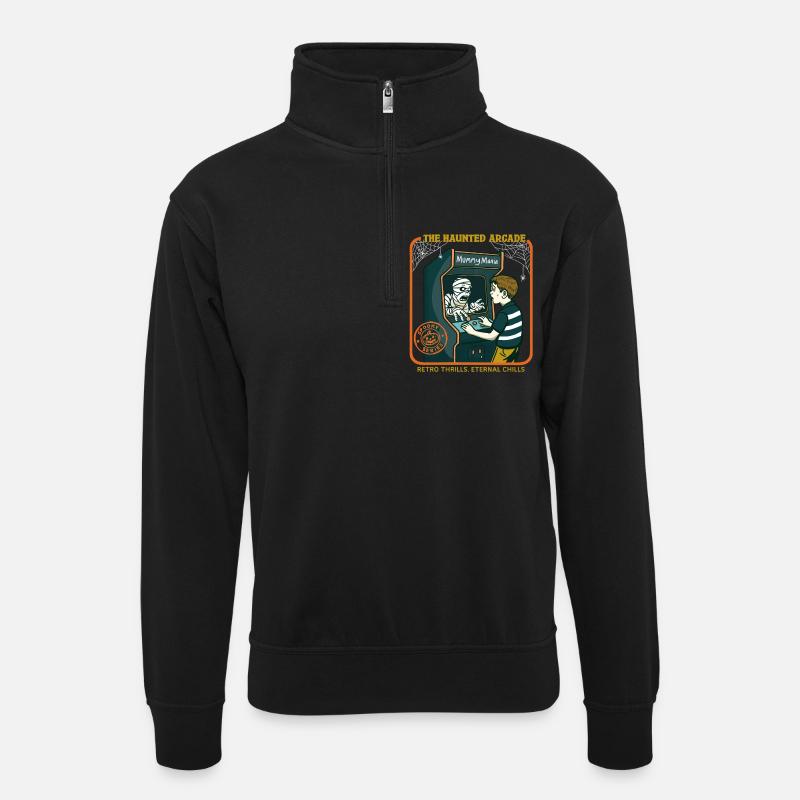 L’arcade hantée - Sweat col montant zippé unisexe - noir