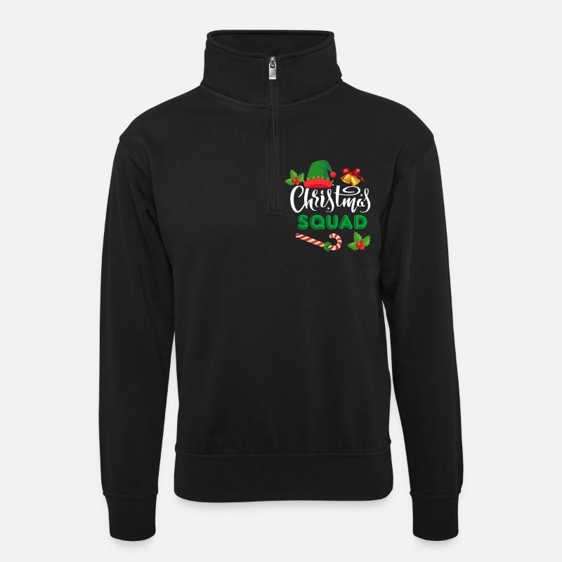 Équipe de Noël - Sweat col montant zippé unisexe - noir