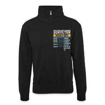Tarifs des arpenteurs-géomètres Taux horaire Arpentage - Sweat col montant zippé unisexe - noir - Devant