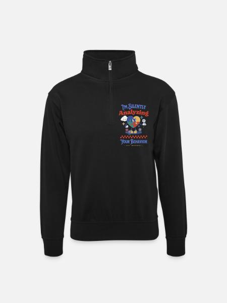 Liebe, Akzeptanz, Autismus Power - Unisex Pullover mit Zip-Kragen - Schwarz