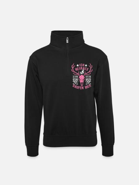 Bachelorette Party - I'm getting married - Unisex sweater with zip collar - black