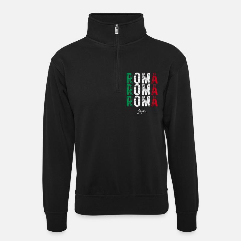Ich liebe Rom, Rom Italien - Unisex Pullover mit Zip-Kragen - Schwarz