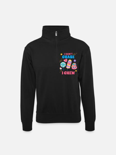 Candy Squad Süßigkeiten Crew Gift - Unisex sweater with zip collar - black