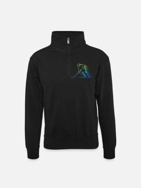 Eishockey Eishockeyspieler Mann - Unisex sweater with zip collar - black