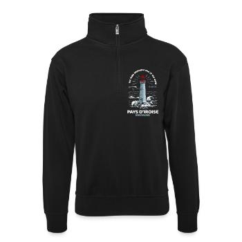 Pays d'Iroise Schönster Ort im Finistère der Welt - Unisex Pullover mit Zip-Kragen - Schwarz - Vorne