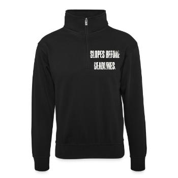 Pentes avant les dates limites - Sweat col montant zippé unisexe - noir - Devant