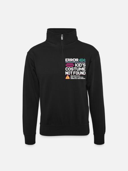 Error 404 Kinderkostüm nicht gefunden - Unisex Pullover mit Zip-Kragen - Schwarz