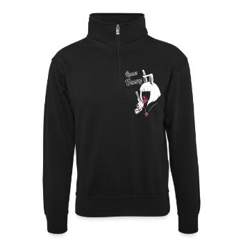 verliebt - Unisex Pullover mit Zip-Kragen - Schwarz - Vorne