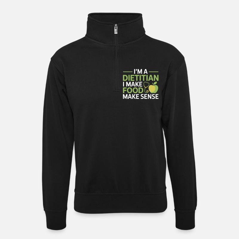 Registered Dietitian Nutrition Simplify Profession - Unisex sweater with zip collar - black
