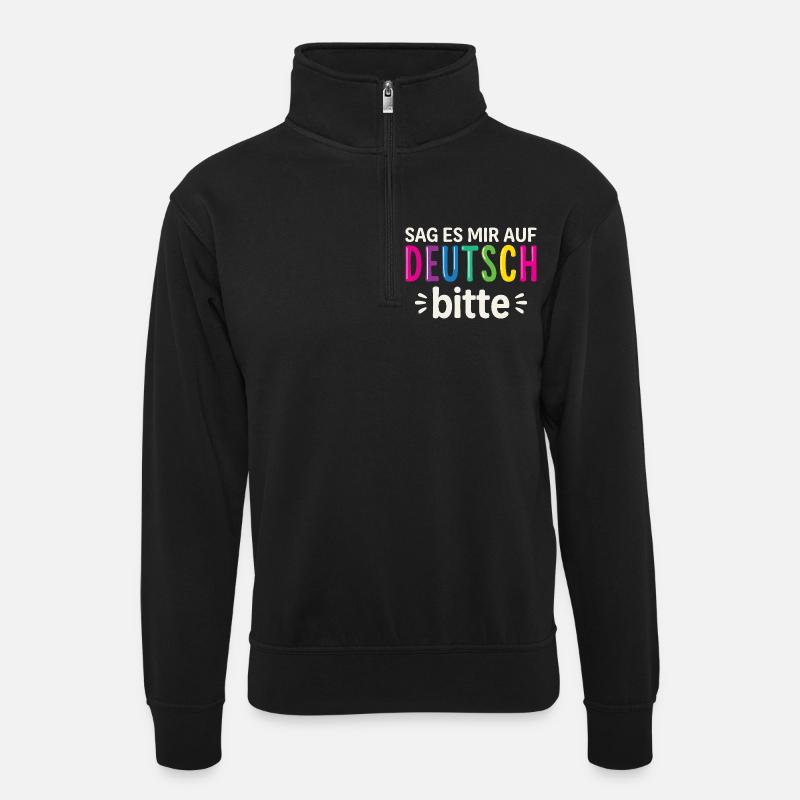 Germany Bilingual German Teacher - Unisex sweater with zip collar - black