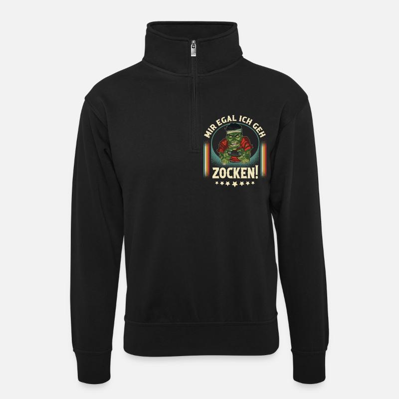 Zombie de jeu - Sweat col montant zippé unisexe - noir
