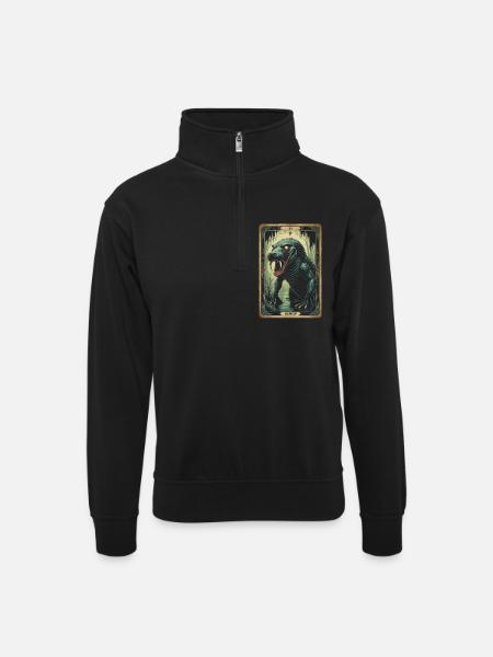 Créatures mythologiques Bunyip - Sweat col montant zippé unisexe - noir