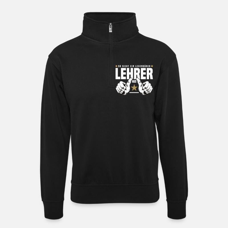 Legendärer Lehrer - Unisex Pullover mit Zip-Kragen - Schwarz