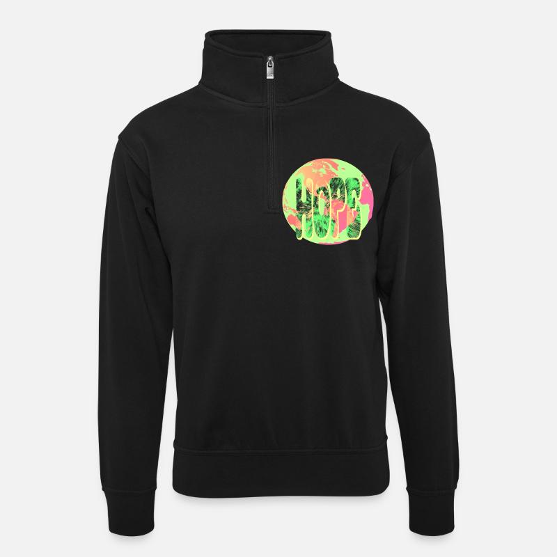 Hope Neon Tie-Dye Circular - Unisex Pullover mit Zip-Kragen - Schwarz