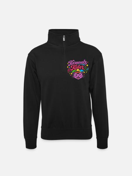 Carnival Cat Carnival Costume - Unisex sweater with zip collar - black