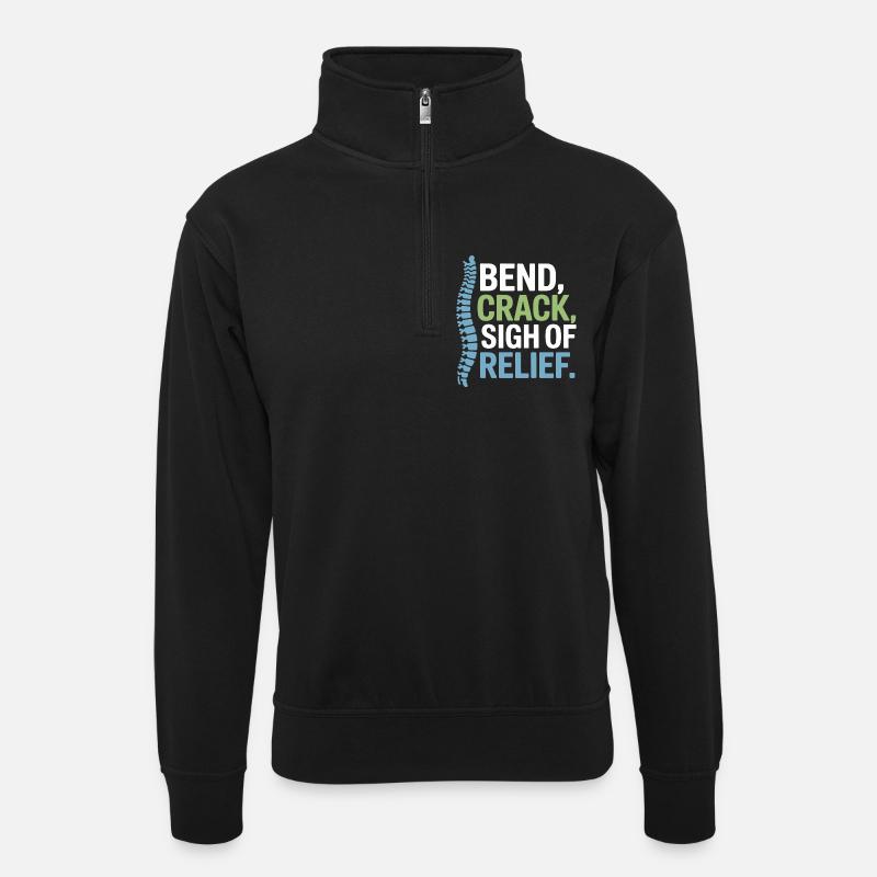 Chiropractor Spinal Alignment Is Everything - Unisex sweater with zip collar - black
