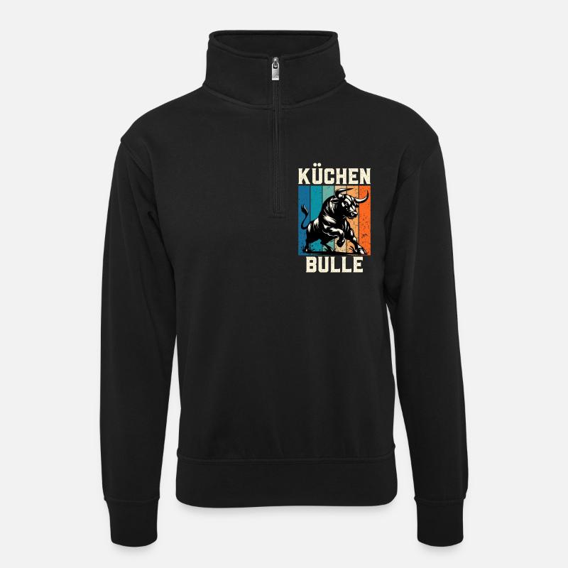 Chef KÜCHENBULLE Chefs Fun - Unisex sweater with zip collar - black