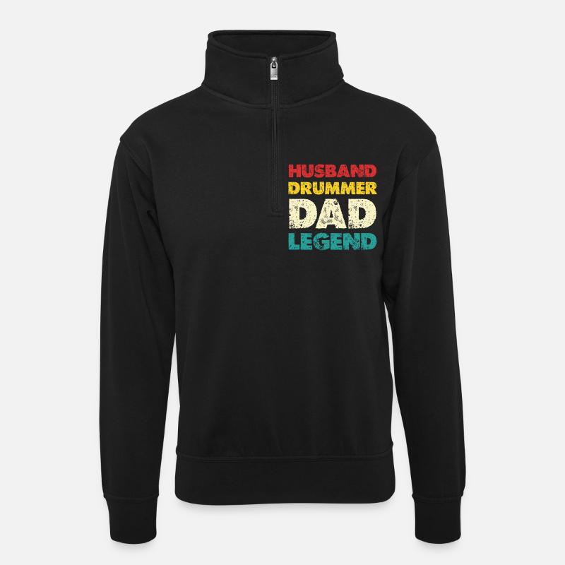 Husband Dad Legend Tea - Unisex sweater with zip collar - black