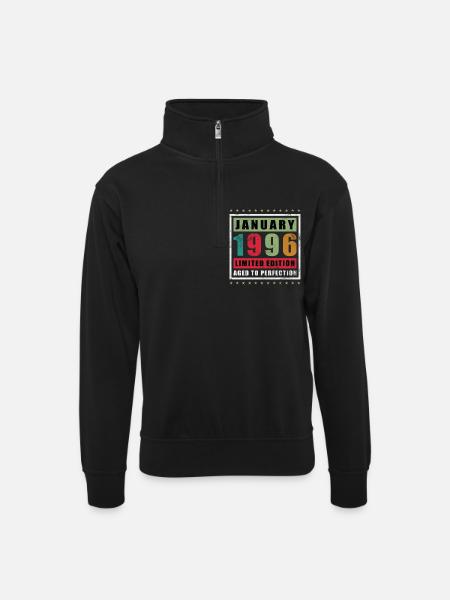 January 1996 Limited Edition - Unisex sweater with zip collar - black