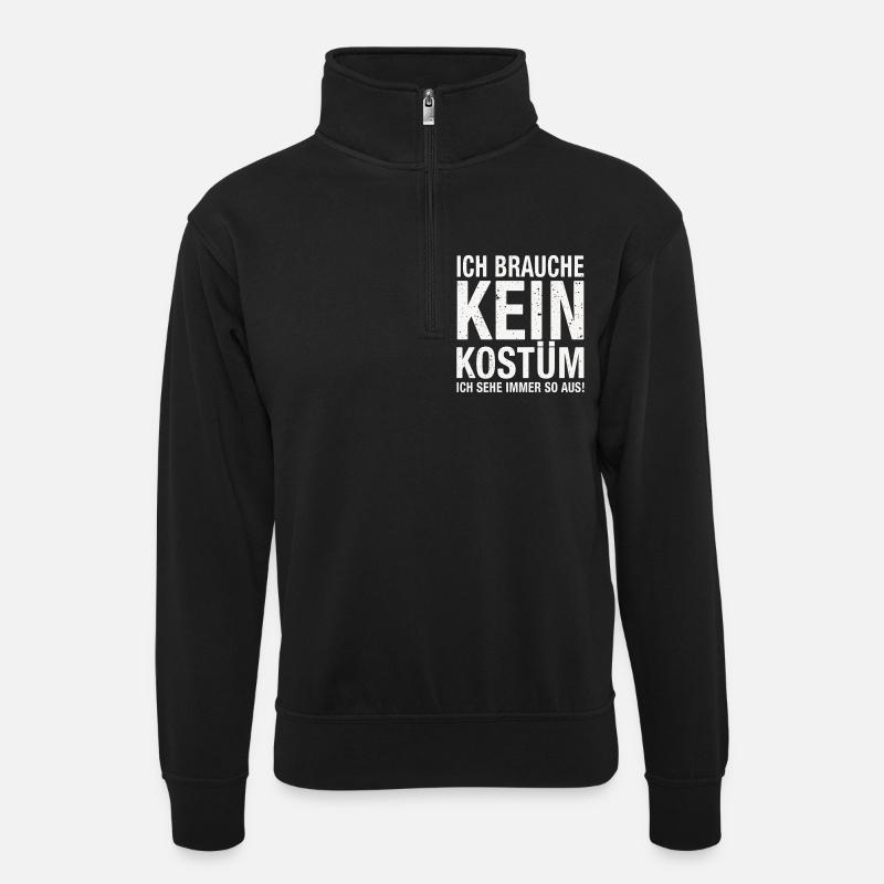 Karneval Fasching Fasnet Kostüm - Unisex Pullover mit Zip-Kragen - Schwarz