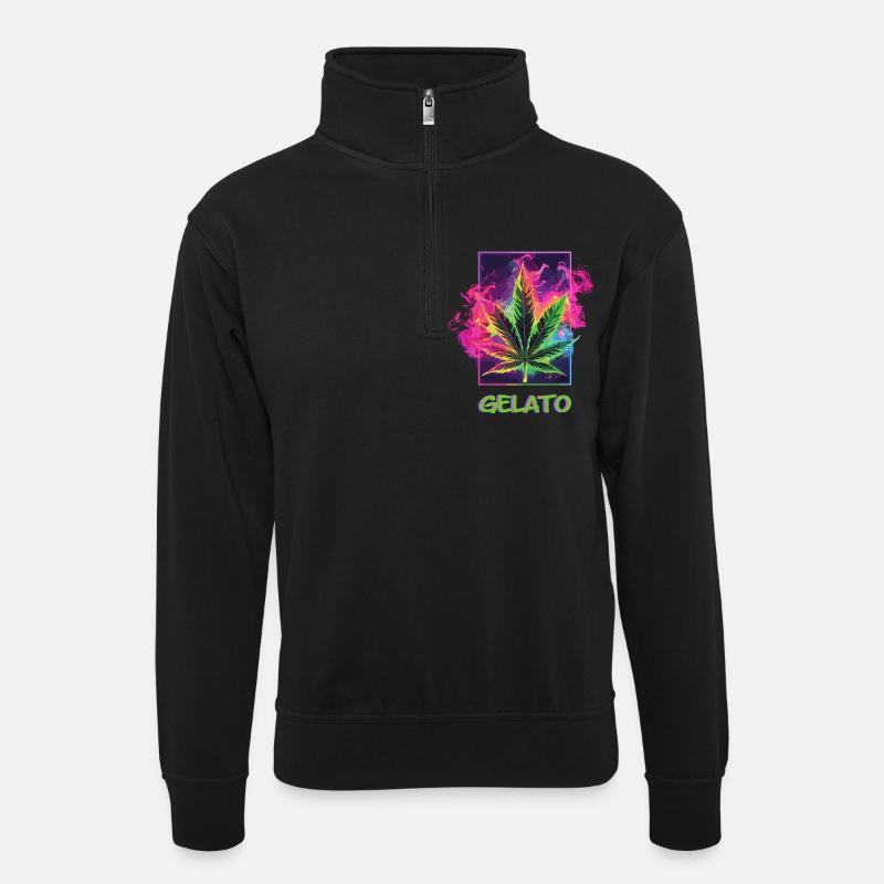 Gelato - Unisex Pullover mit Zip-Kragen - Schwarz