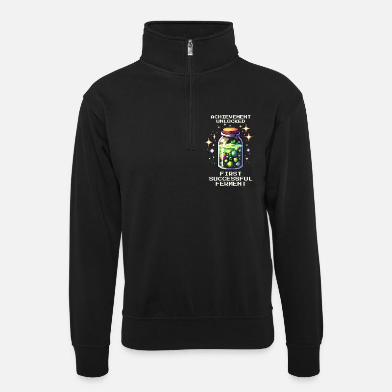 Ferment successful | Fermentation & Storage - Unisex sweater with zip collar - black