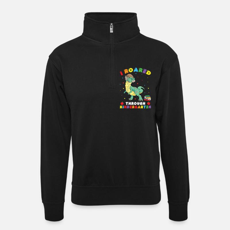 Costume de maternelle Costume de dinosaure - Sweat col montant zippé unisexe - noir
